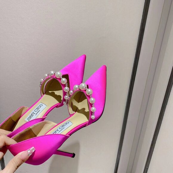 Jimmy Choo Pearl Diamond Series Pearl Patent Leather Heels